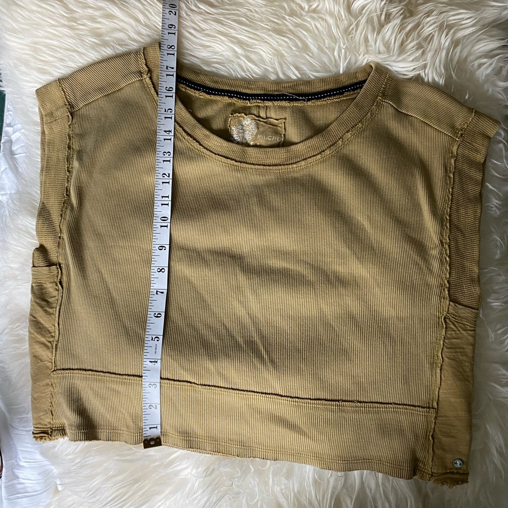 Pilcro Mustard Cropped Boxy Tee - Picture 10 of 10